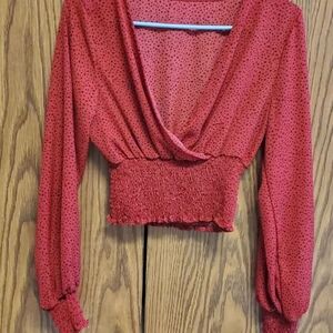 Red Polka Dot Women's Top